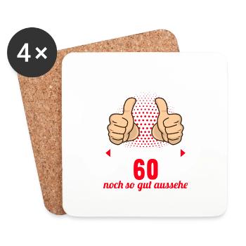 Bitte Kein Neid 60 Jahre alt 60.Geburtstag - Untersetzer (4er-Set) - Weiß - Vorne