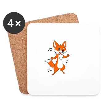 Disco fuchs - Untersetzer (4er-Set) - Weiß - Vorne