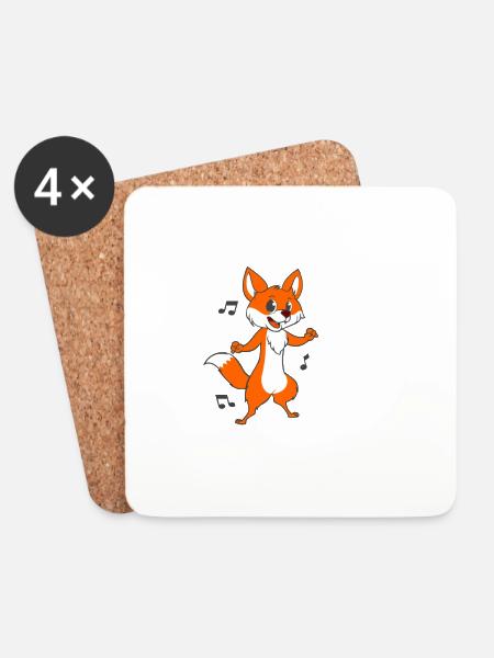 Disco fuchs - Untersetzer (4er-Set) - Weiß