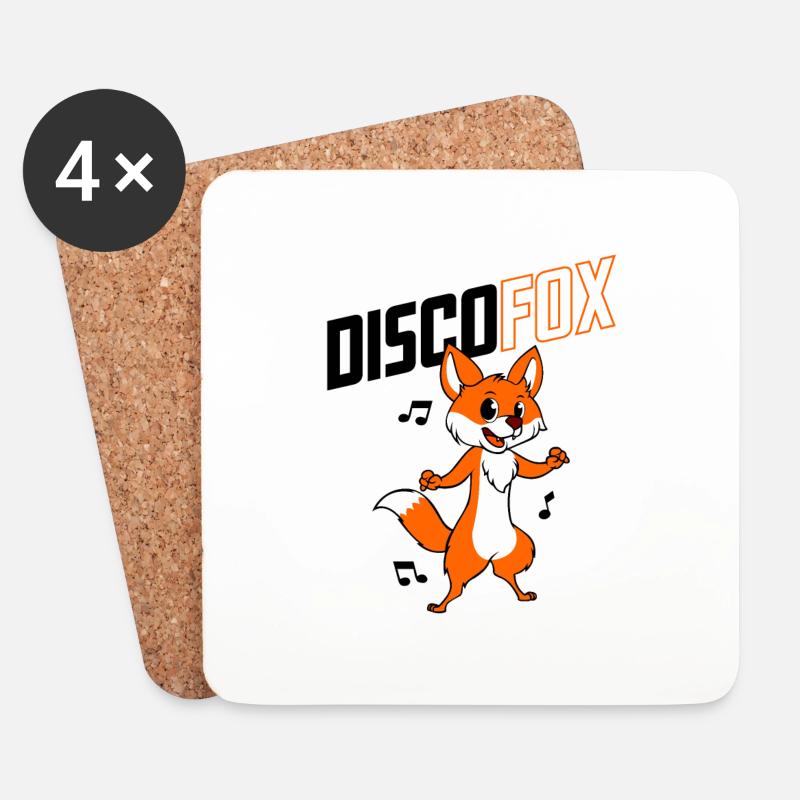 Disco Fuchs - Untersetzer (4er-Set) - Weiß