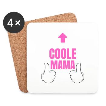 So sieht eine coole Mama aus Mutter Muttertag - Untersetzer (4er-Set) - Weiß - Vorne
