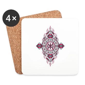 MOTIF POTERIS KABYLE AMAZIGH - Dessous de verre (lot de 4) - blanc - Devant
