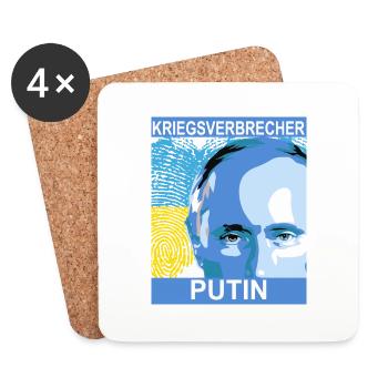 War criminal Putin - Coasters (set of 4) - white - Front