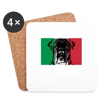 Cane Corso Papa - Dessous de verre (lot de 4) - blanc - Devant