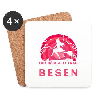 Böse alte Frau - Untersetzer (4er-Set) - Weiß - Vorne
