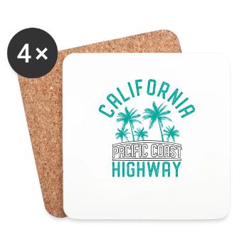 Californie - Dessous de verre (lot de 4) - blanc - Devant