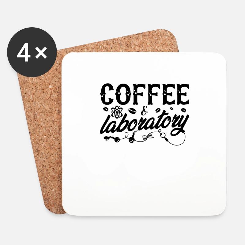 Technicien de laboratoire Chimie du café Idée cadeau - Dessous de verre (lot de 4) - blanc