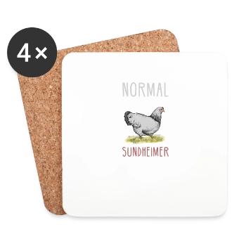 Sundheimer Hühner I Chicken Geflügel Motiv für - Untersetzer (4er-Set) - Weiß - Vorne