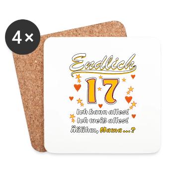 ENDLICH 17 - Untersetzer (4er-Set) - Weiß - Vorne