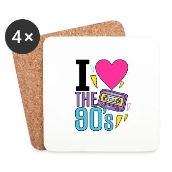 I love the 90's - Coasters (set of 4) - white - Front