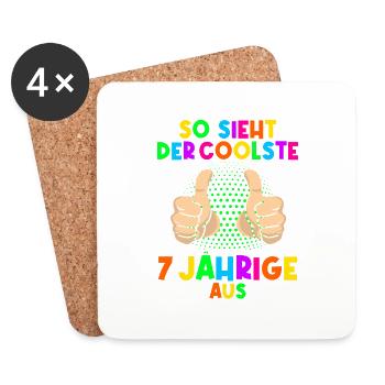 7. Geburtstag So sieht der coolste 7 Jährige aus - Untersetzer (4er-Set) - Weiß - Vorne