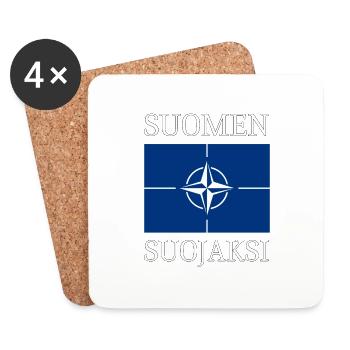 L’OTAN protégera la Finlande - Dessous de verre (lot de 4) - blanc - Devant