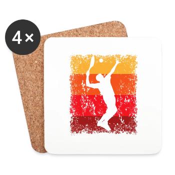 Tennis Tennisspieler - Untersetzer (4er-Set) - Weiß - Vorne