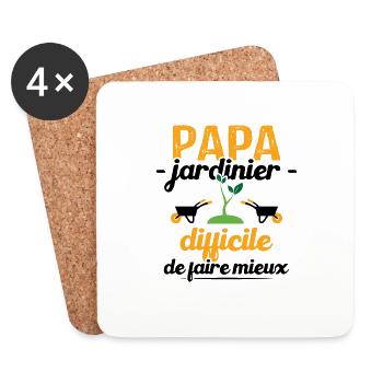 Cadeau Papa Jardinier Difficile De Faire Mieux - Dessous de verre (lot de 4) - blanc - Devant