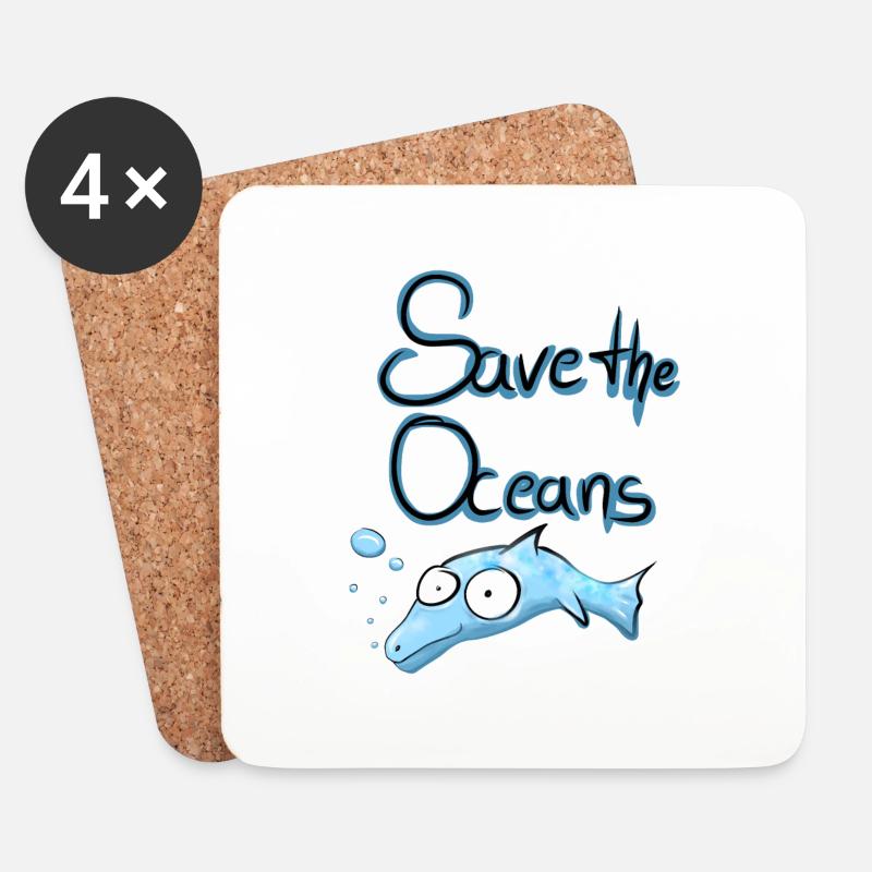 Save the Oceans - Coasters (set of 4) - white