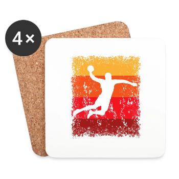 Vintage Retro Handball Handballer Handballspieler - Untersetzer (4er-Set) - Weiß - Vorne