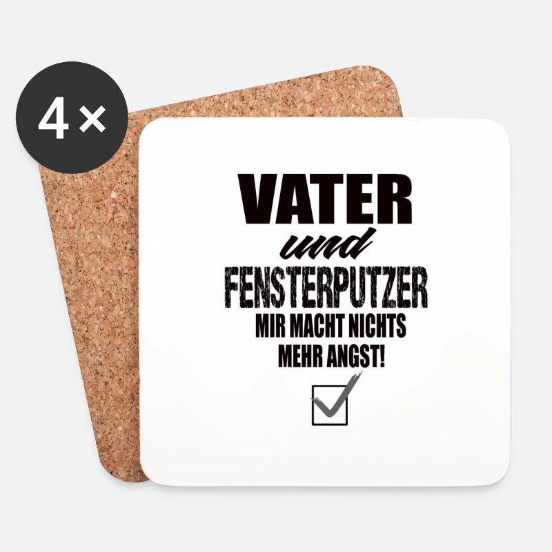 Vater und Fensterputzer - Untersetzer (4er-Set) - Weiß