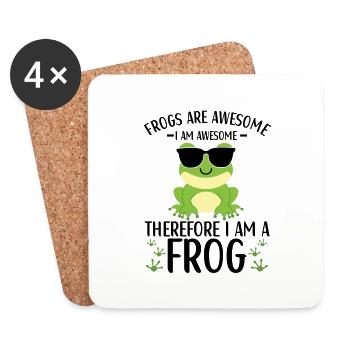 Frog Lovers Enfants Grenouilles - Dessous de verre (lot de 4) - blanc - Devant