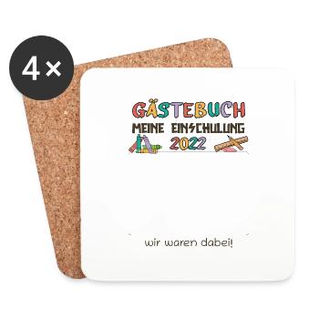 Gästebuch Einschulung - Schulkind 2022 - Untersetzer (4er-Set) - Weiß - Vorne