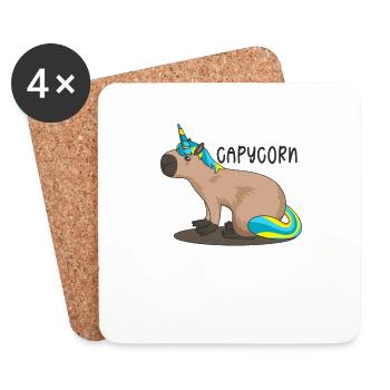 Ich brauche nur ein Wasserschwein Capybara - Untersetzer (4er-Set) - Weiß - Vorne