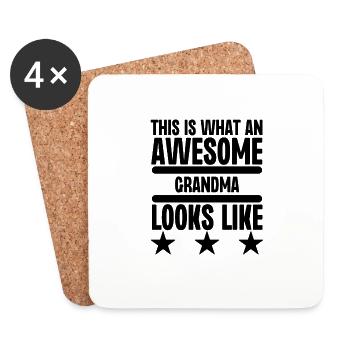 This is What an Awesome Grandma Looks Like - Coasters (set of 4) - white - Front