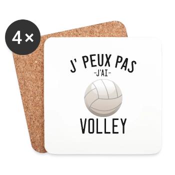 Je peux pas j'ai volley - Dessous de verre (lot de 4) - blanc - Devant