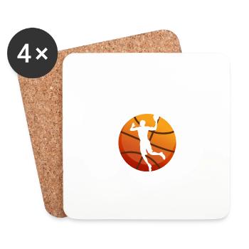 j'peux pas j'ai basket - Basketball - basket-ball - Dessous de verre (lot de 4) - blanc - Devant