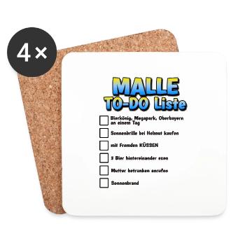 Mallorca To Do Liste Malle Feiern Party besoffen - Untersetzer (4er-Set) - Weiß - Vorne
