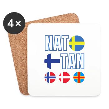 OTAN I prend Finlande Suède plus Norvège Danemark Islande - Dessous de verre (lot de 4) - blanc - Devant