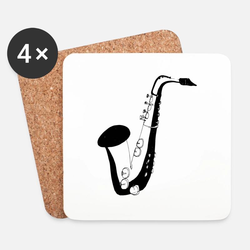 Saxophon - Untersetzer (4er-Set) - Weiß