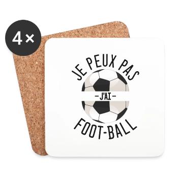 J'peux pas j'ai foot - Dessous de verre (lot de 4) - blanc - Devant