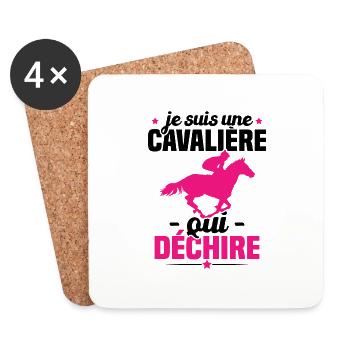 Je Suis Une Cavalière Qui Déchire Cadeau - Dessous de verre (lot de 4) - blanc - Devant