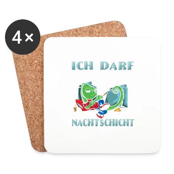 Nachtschicht Ich darf so aussehen - Untersetzer (4er-Set) - Weiß - Vorne