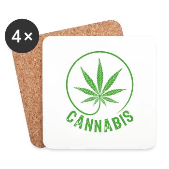Cannabis - Untersetzer (4er-Set) - Weiß - Vorne