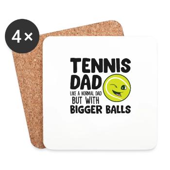 Papa tennis comme un papa normal, mais avec - Dessous de verre (lot de 4) - blanc - Devant