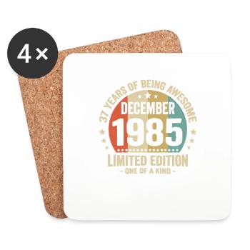 37 Years Of Being Awesome Since December 1985 - Coasters (set of 4) - white - Front