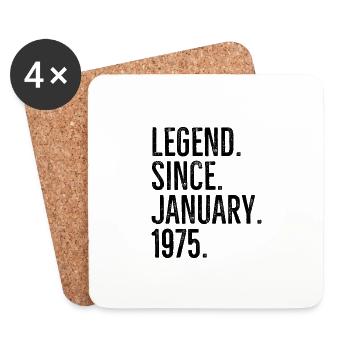 Legend Since January 1975 - Coasters (set of 4) - white - Front
