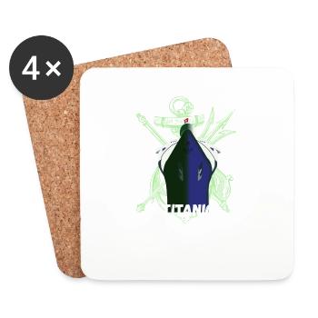 Titanic Remembered, RMS Titanic remembrance day - Coasters (set of 4) - white - Front