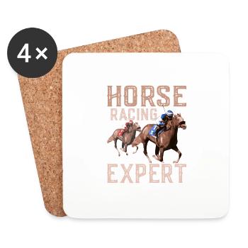 Horse Racing Expert Horse Racing Gambling Jockey - Untersetzer (4er-Set) - Weiß - Vorne