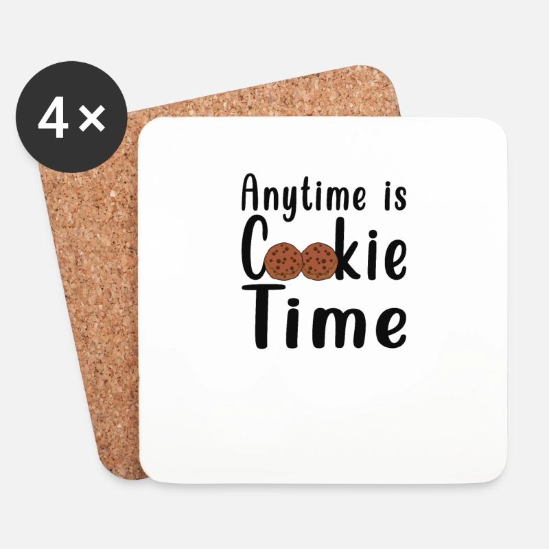 Biscotto Biscotti Biscotti Pasticcini Biscotti al cioccolato - Sottobicchieri (set da 4 pezzi) - bianco