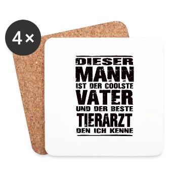 Tierarzt - Untersetzer (4er-Set) - Weiß - Vorne