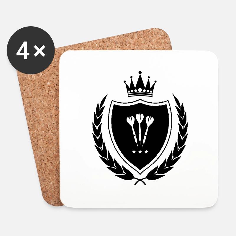 Wappen Dart - Untersetzer (4er-Set) - Weiß