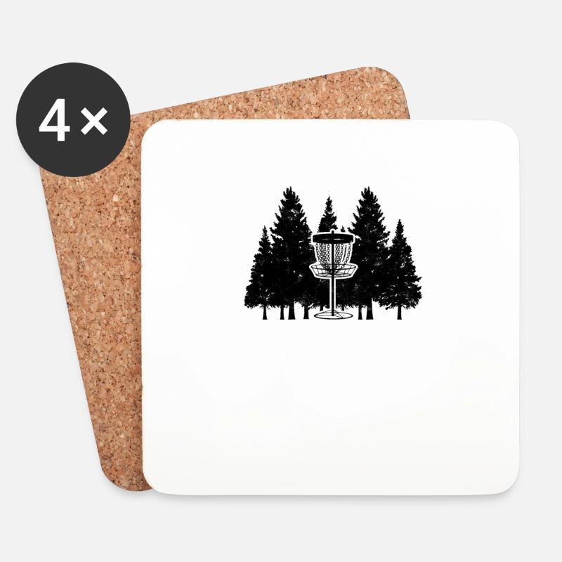 Disc Golf Shirt Stupid Tree Funny - Disc Golf - Untersetzer (4er-Set) - Weiß
