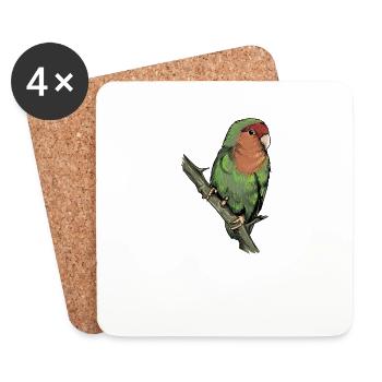 Rose head I Inseparable motif for - Coasters (set of 4) - white - Front