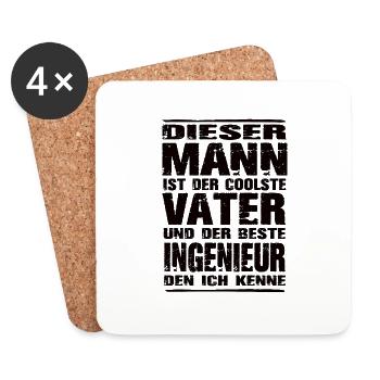 Ingenieur - Untersetzer (4er-Set) - Weiß - Vorne