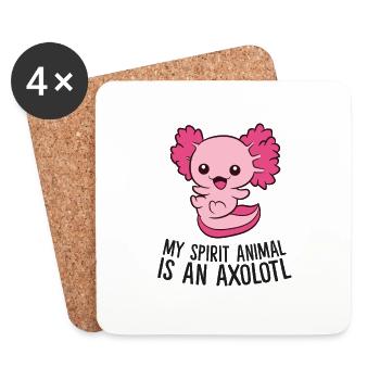 Mon animal d’âme est un axolotl - Dessous de verre (lot de 4) - blanc - Devant