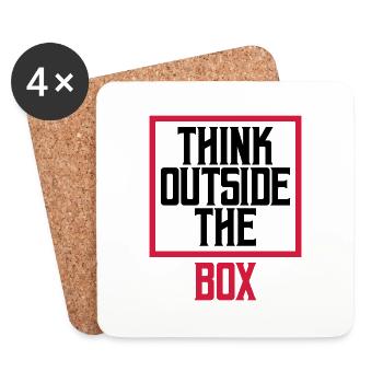 Logo Think outside - Untersetzer (4er-Set) - Weiß - Vorne
