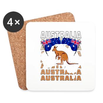 AUSTRALIA - Coasters (set of 4) - white - Front