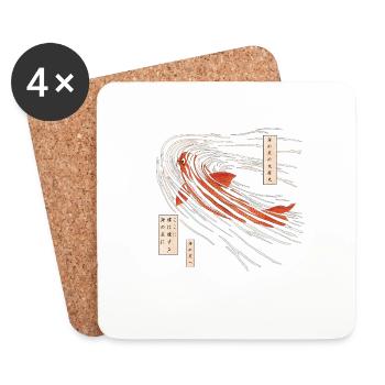 Koi fish on the seabed - Coasters (set of 4) - white - Front