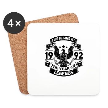 Life begins at the age of 30 - Coasters (set of 4) - white - Front